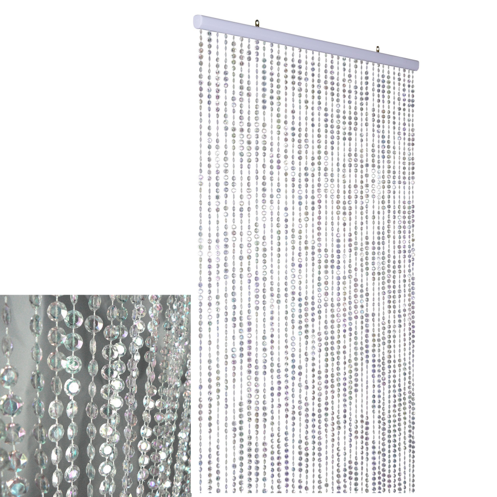 9' Jewel Crystal Iridescent Diamond Cut Beaded Curtain 